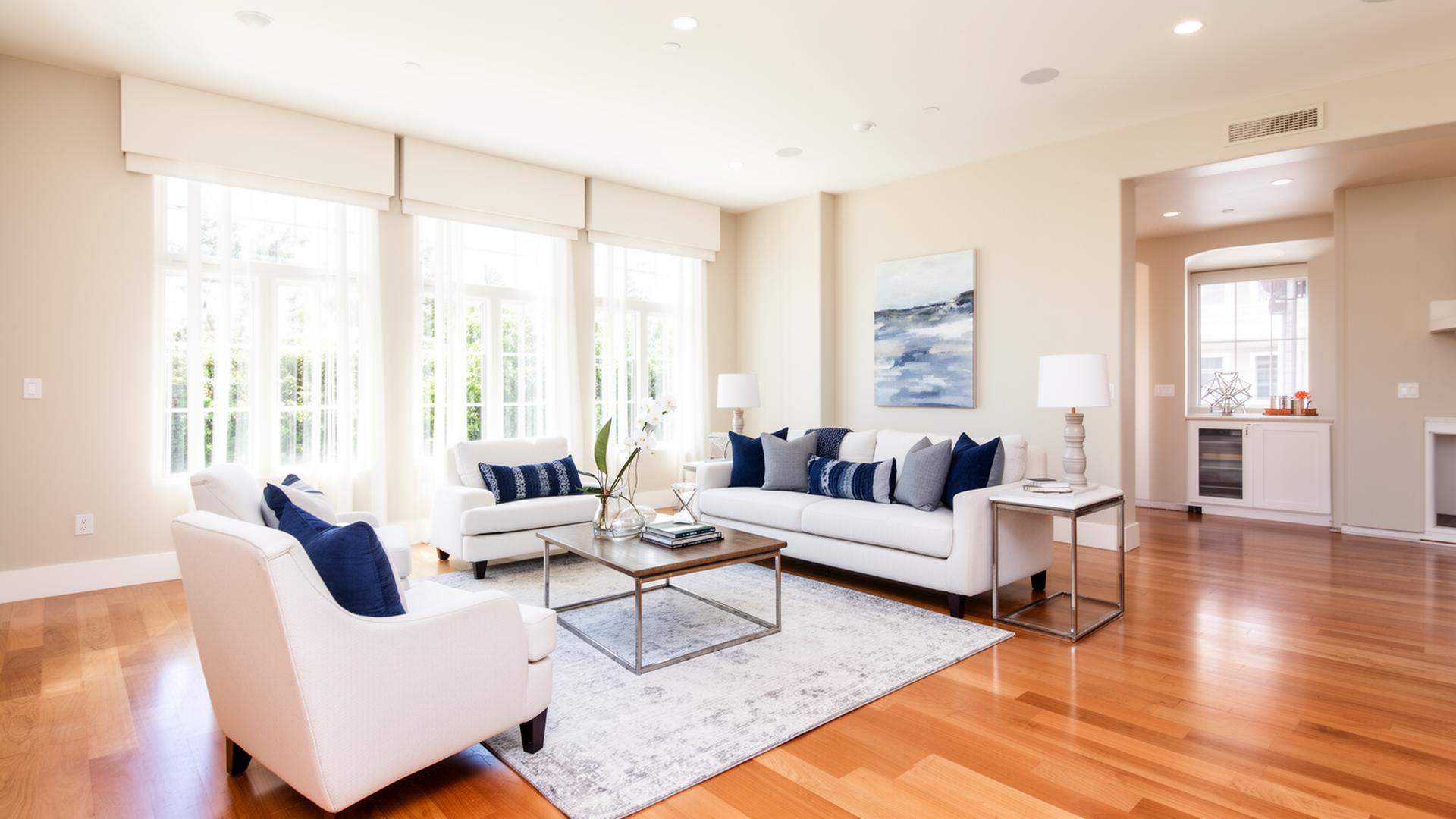 Spotless luxury Rancho Bernardo living room professionally cleaned